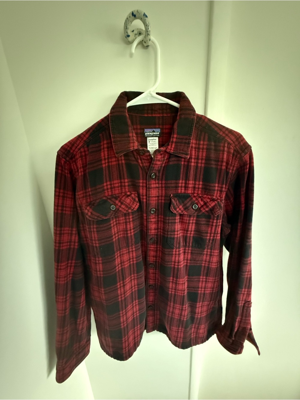 Patagonia Red and Black Plaid Button-Down Shirt